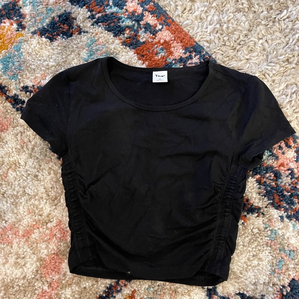 Black TNA Crop Top